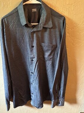Spoke Men's Long-Sleeve Dress Shirt in Charcoal Gray